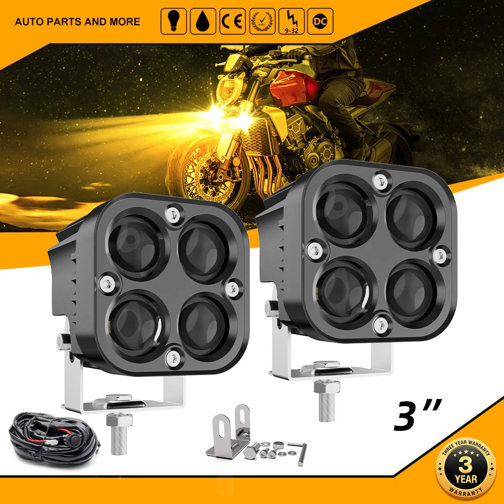 

HAOLIDE Led Work Light Motorcycle Led Bar Fog Lights Headlights Spotlight For Truck SUV 4X4 4WD 12V 24V Offroad Auto Fog Lamp