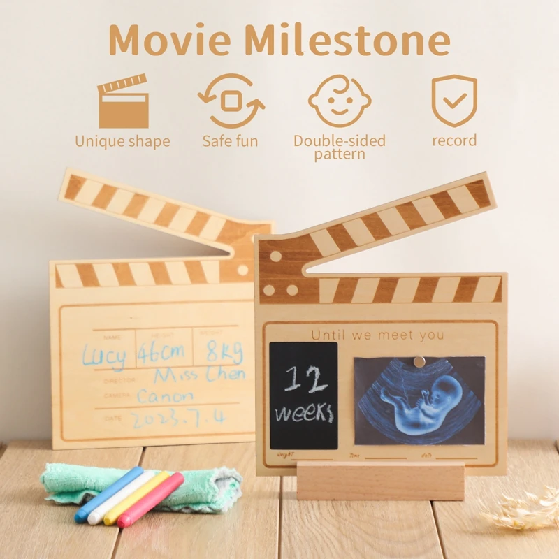 głosowany drewniany rekwizyt do zdjęć noworodka dla dzieci w wieku 0-12 miesięcy unisex