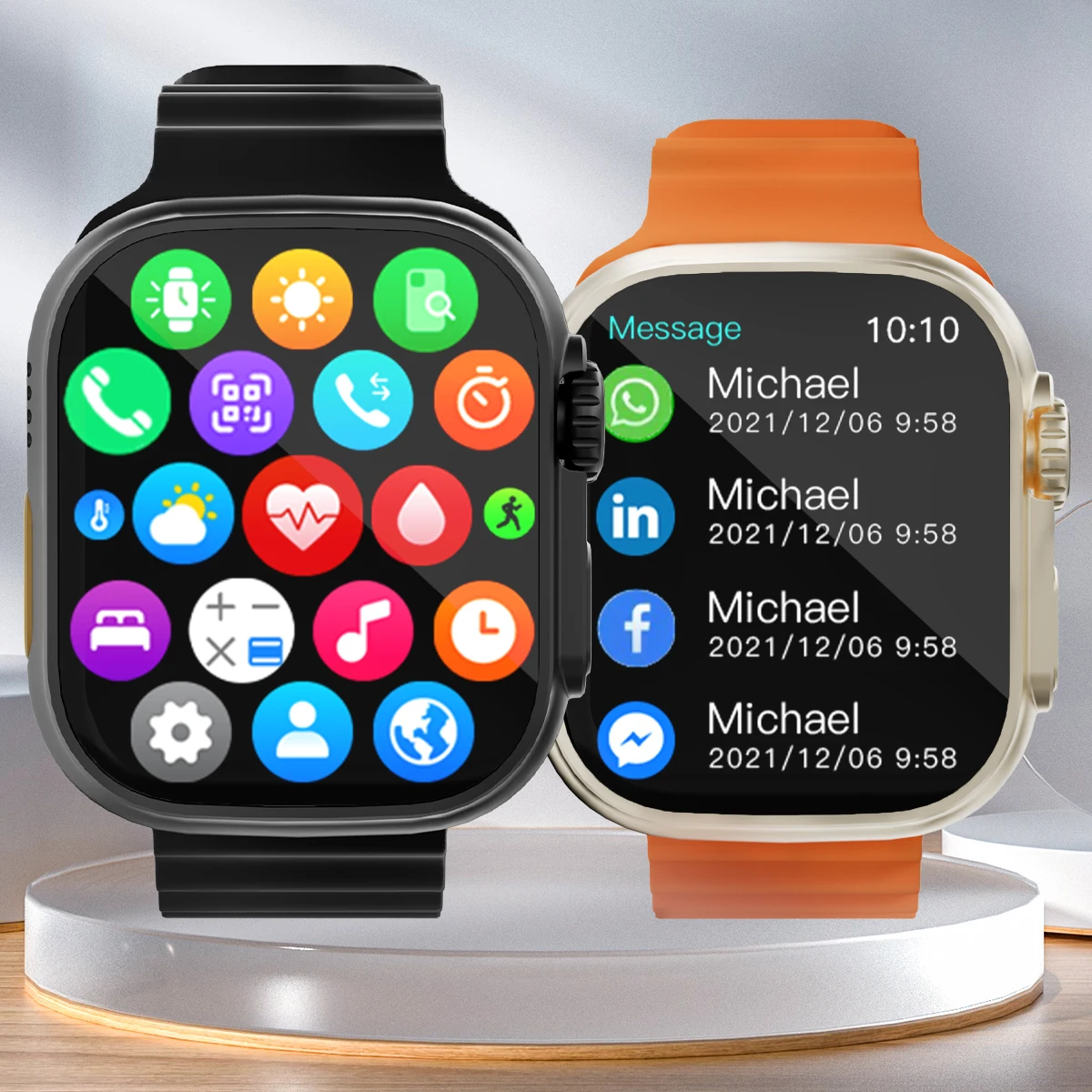 2 01-дюймовые умные часы с сообщением ответ на вызов мониторинг здоровья сна