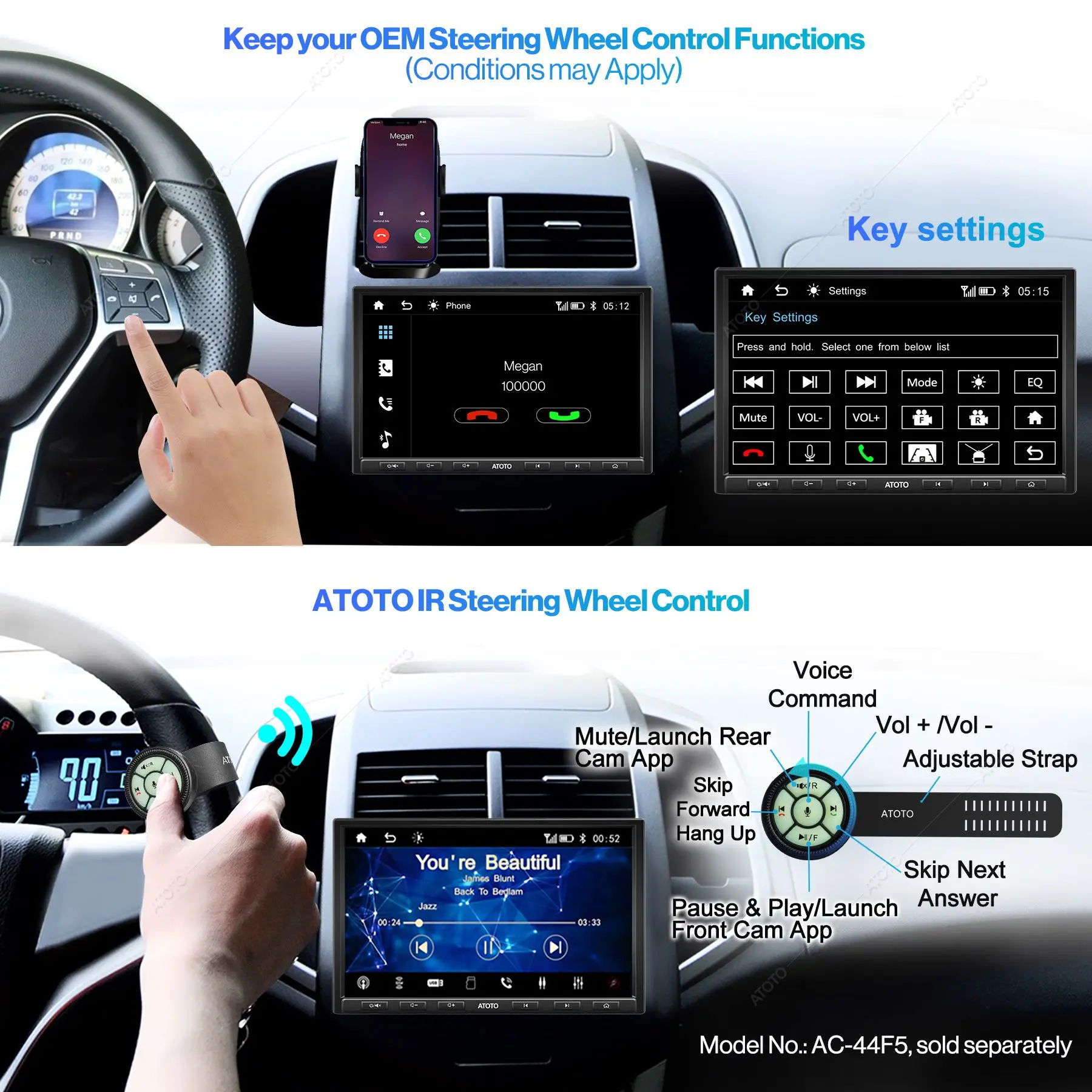 Мультимедийная магнитола ATOTO мультимедийная система с поддержкой HD Wi-Fi Bluetooth