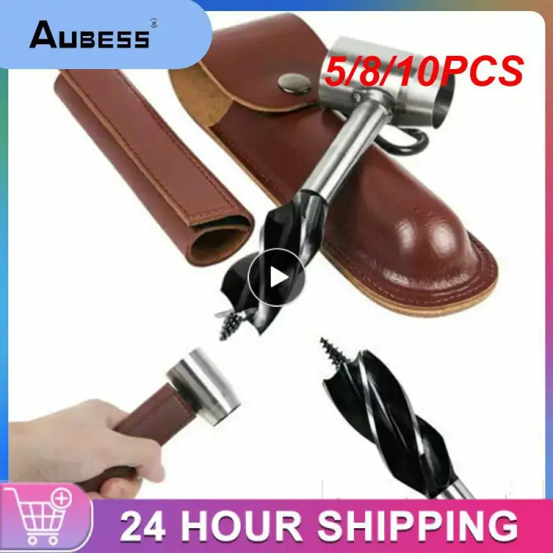

5/8/10PCS Drill Bits Sleeve Durable Brown Hand Drill Protective Case Sharp Design High Quanlity Camping Survival Tools