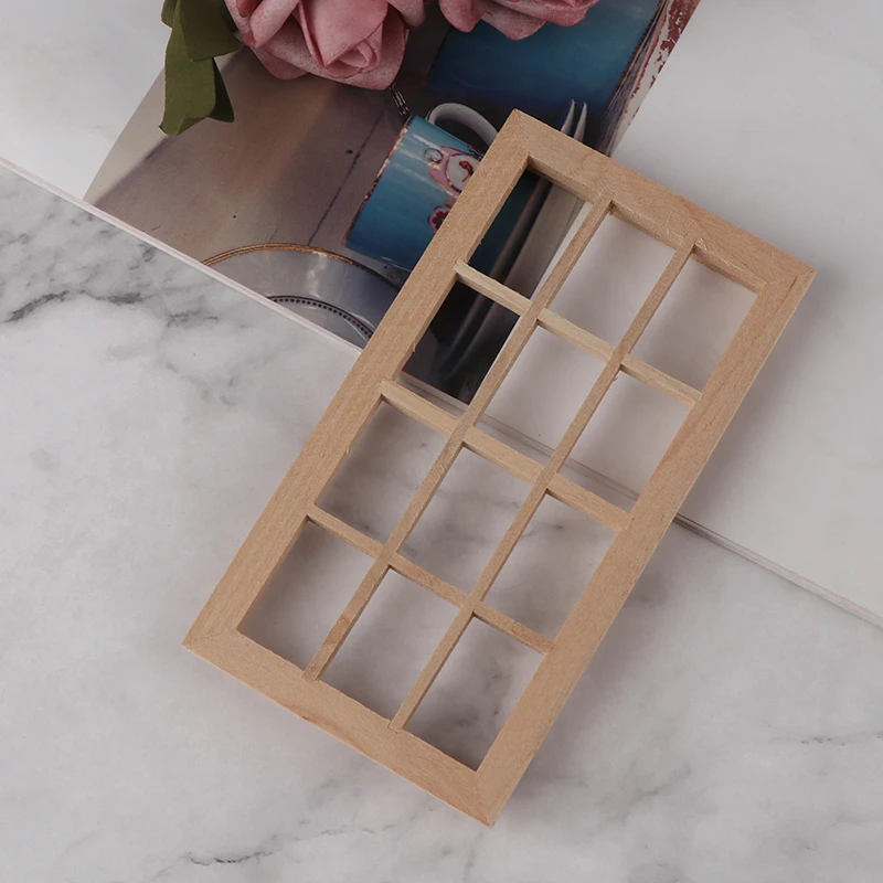 1:12 кукольный домик миниатюрный деревянный 12-панельный оконный каркас модель