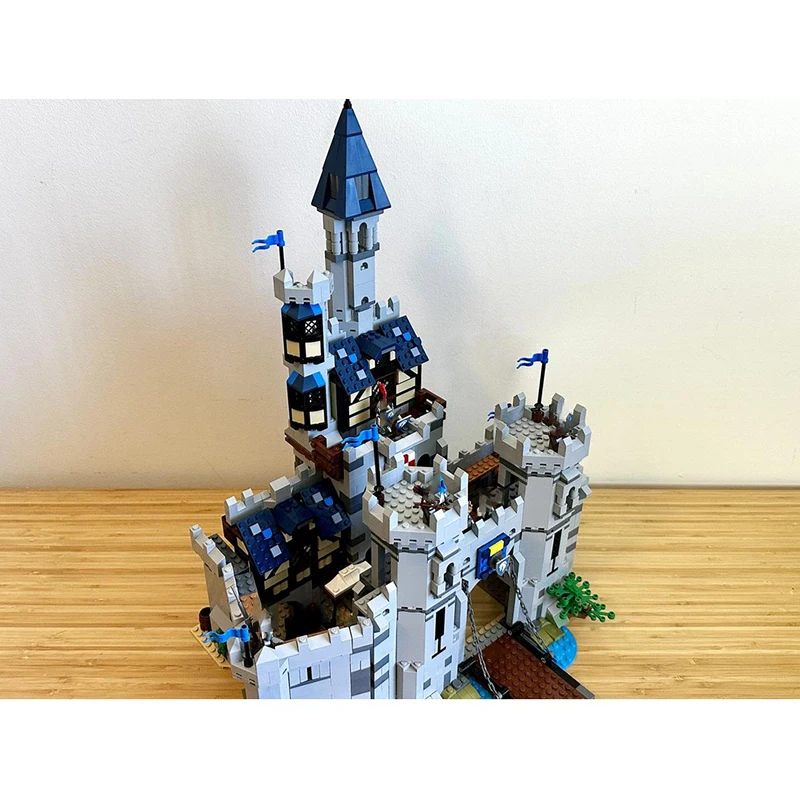 Фото 2302 шт. MOC, средневековая лошадь, рыцарь, лошадь, король, замок, модель здания, сделай сам, сборка, строительный блок, игрушка, детский подарок на день рождения №5