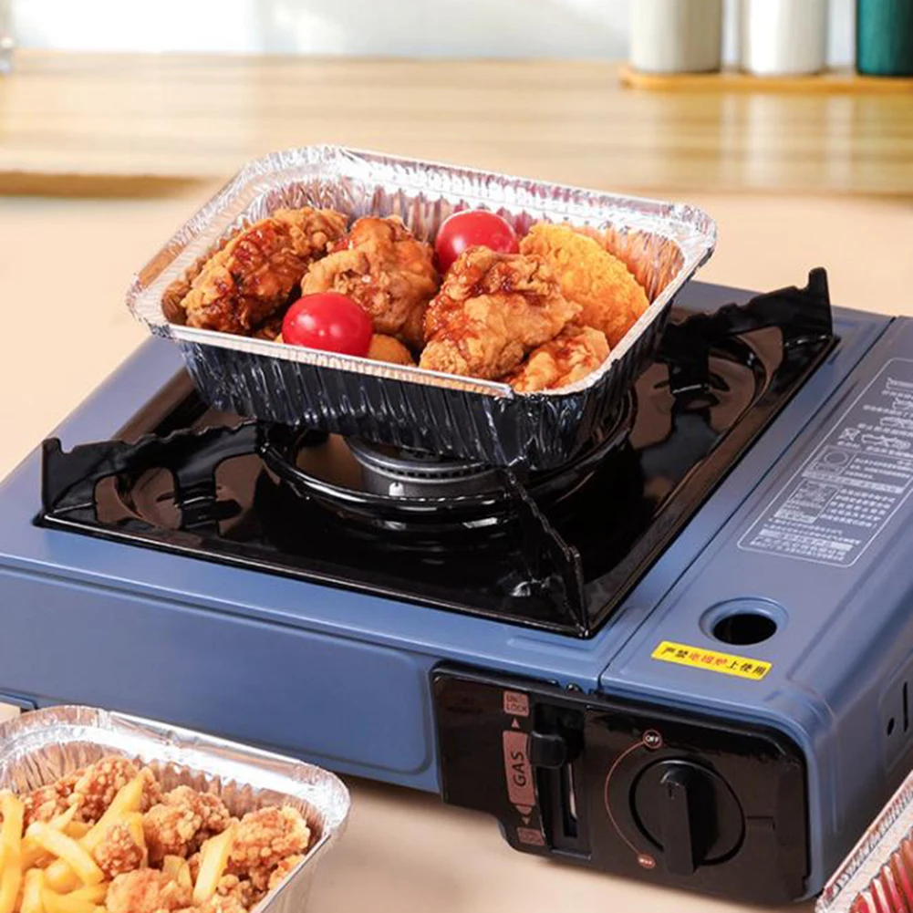 

30PCS BBQ Aluminum Foil Grease Drip Pans Air Fryer Non-Stick Steaming Basket Recyclable Grill Catch Tray Kitchen Tool