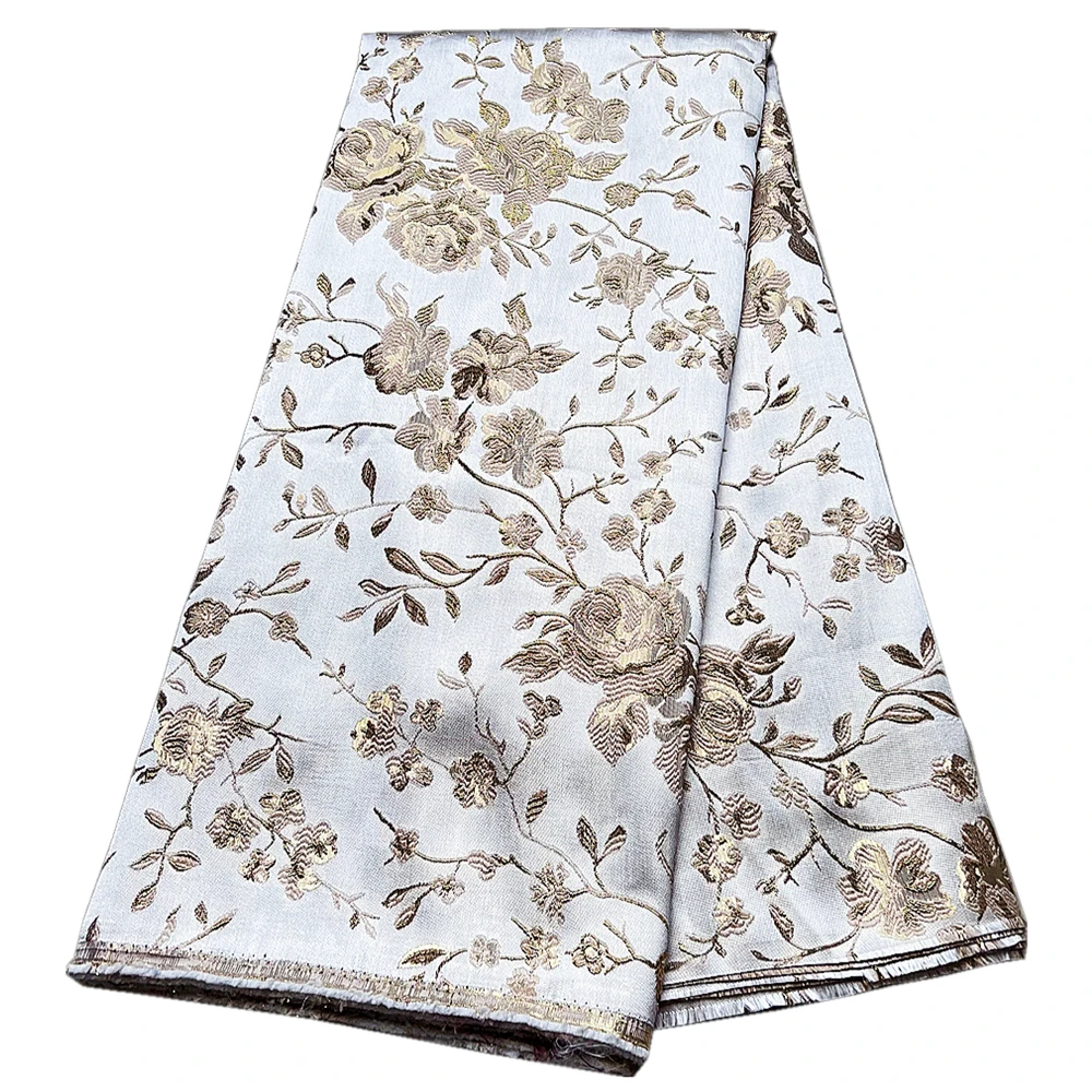 

Красивая парчовая ткань с цветочным принтом, приятная для кожи африканская одежда Asoebi, шитье кружева, высококачественные марлевые парчовые...