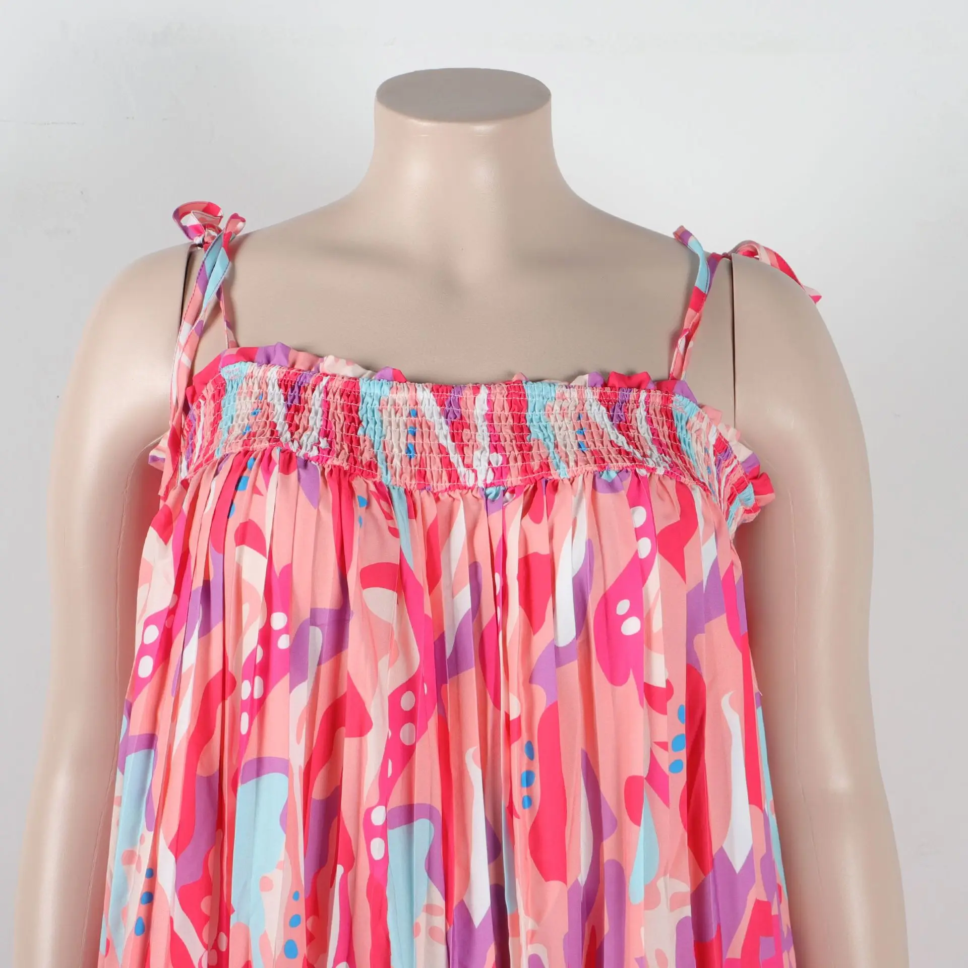 Plus Size Women Elegant Jumpsuit Ruffle Sleeveless Print One Piece Cloth Female Wide Leg Pant 2023 Summer Fashion Long Jumpsuit