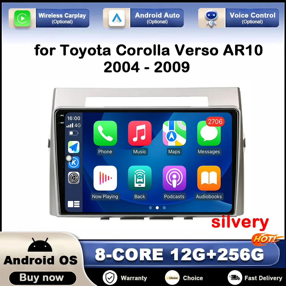 GPS Navi Для Toyota Corolla Verso AR10 2004-2009 Android Авто Мультимедийный Плеер 2.5D Сенсорный Экран BT