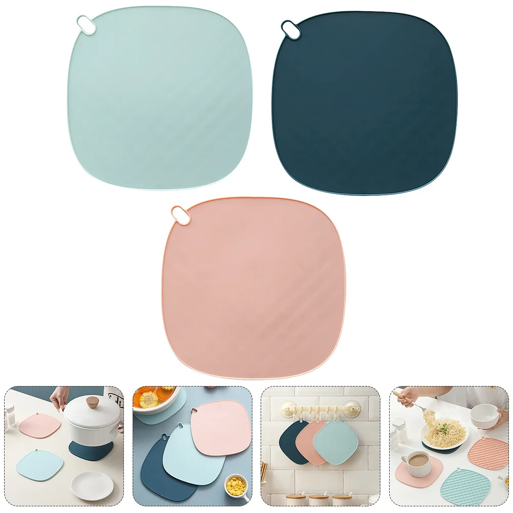 

3pcs Table Placemats Simple Design Mat Coaster Square Cup Mat