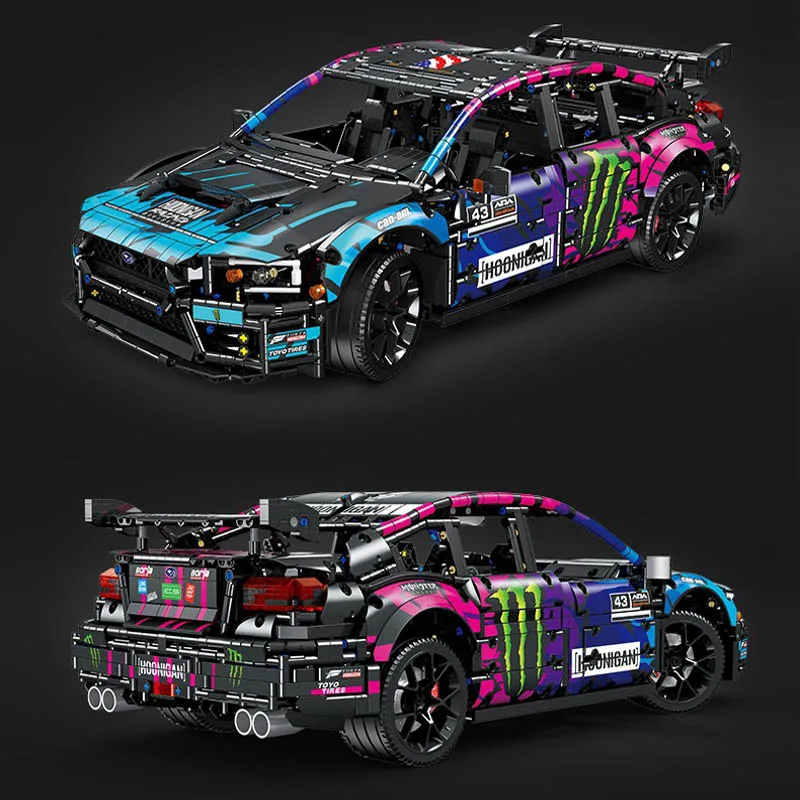 Конструктор MOC technwrx STI RC спортивный автомобиль, в наличии, модель суперкара, кирпичи, игрушки для мальчиков, подарочный набор на Рождество