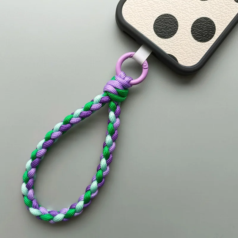 

Mobile Phone Lanyard Short Wrist Rope Hand-woven Rope Art Pendant Portable Colorful Pendant Phone Universal Antilost Lanyard Key