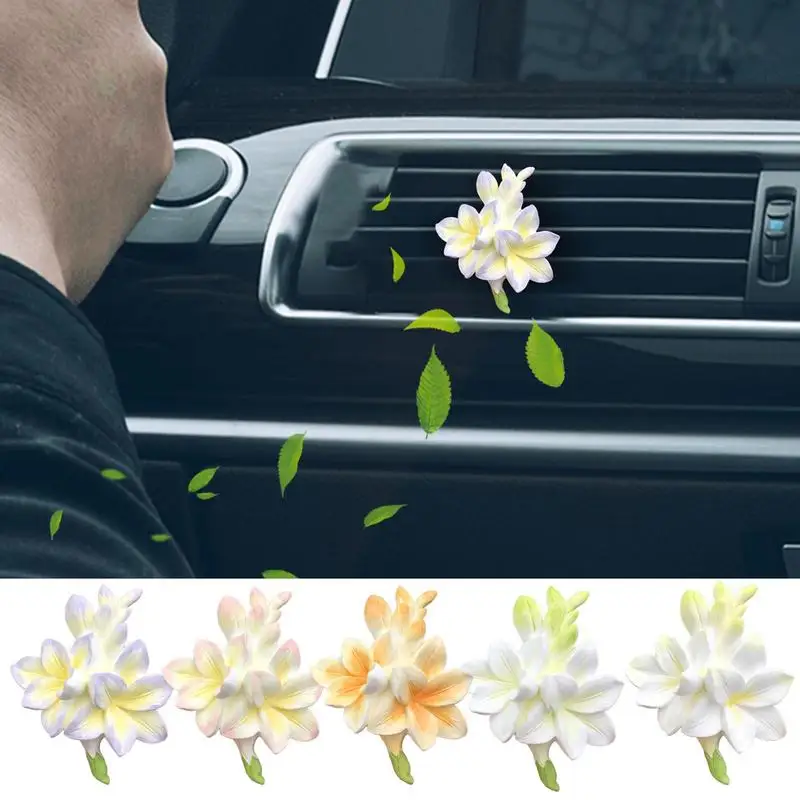 

Freesia Flowers Car Air Freshener Vehicle Aromatherapy Interior Perfume Diffuser Propeller Fragrance Car Scent Auto Accessories