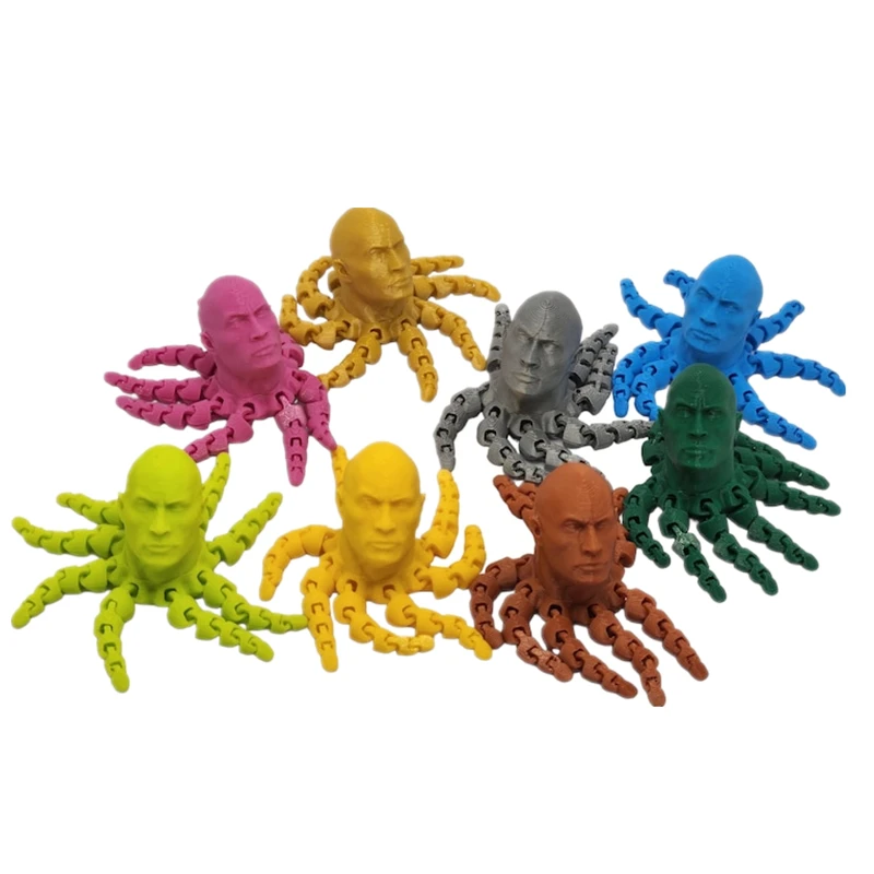 3D печатная шарнирная модель Rocktopus, гибкая реалистичная модель, украшение для дома и офиса, детские подарки
