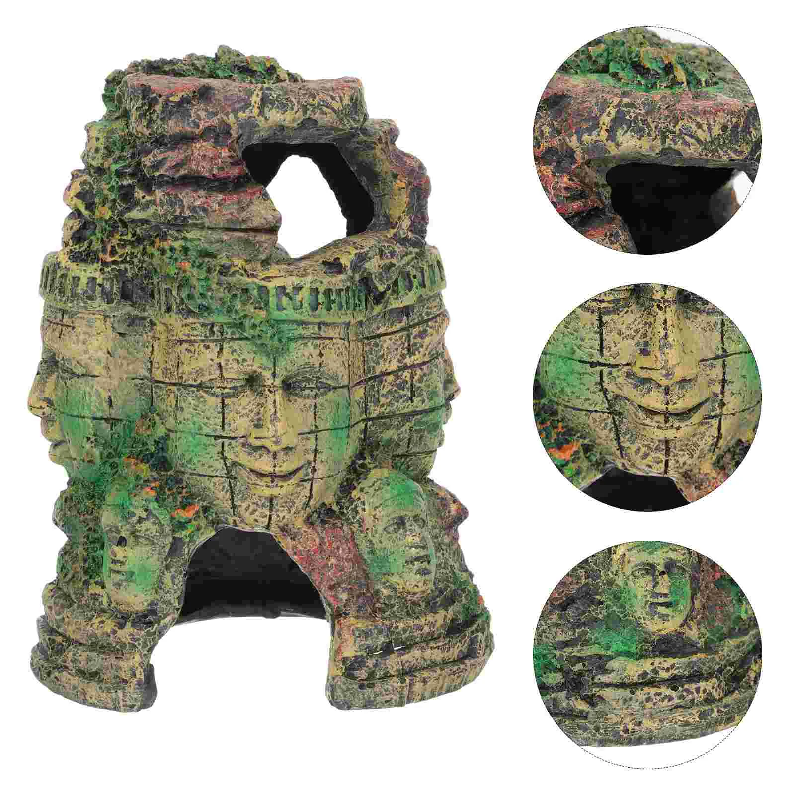 

Reptile Terrarium Decor Cave Hideout Accessory Crate Covers Inch Decorative Household Realisticresin Vivid