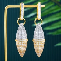 missvikki new unique design bullet shape pendant earrings for women noble luxury fashion party show earrings jewelry shiny gift
