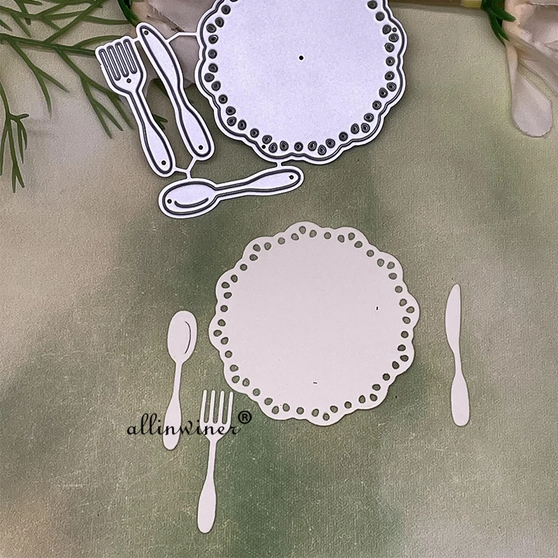 Пластина нож вилка и ложка металлические трафареты для DIY скрапбукинг