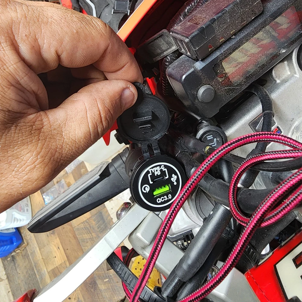 Фото Комплект аксессуаров DC 12V с разъемом для подключения, совместимый с Honda CRF 450L / 450RL (2019 г. - настоящее время) №2