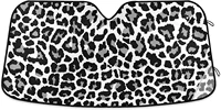 black white leopard print car windshield sunshade blocks sunshade to keep your vehicle cool uv and heat reflector