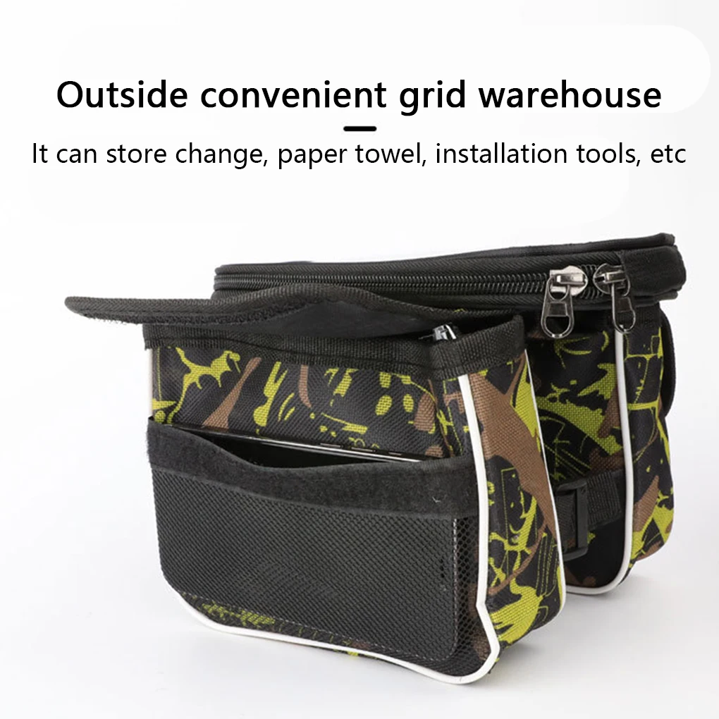 

Велосипедная Рама, сумка, мобильный телефон, водонепроницаемая, велосипедная, седло, двойная молния, большая емкость, передняя, мобильного т...