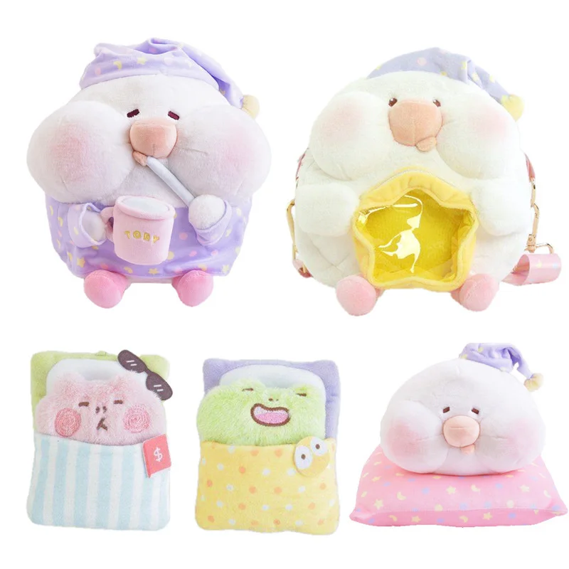 

Genuine Kawaii Chipmunk Toby Cucumber Plush Toy Doll Shawl Messenger Shoulder Bag Puppet Keychain Pendant Gift For Children