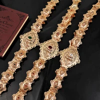 geometric shape caftan belt gold color long chain waist belts for women morocco trendy wedding jewelry belts arabia body jewelry