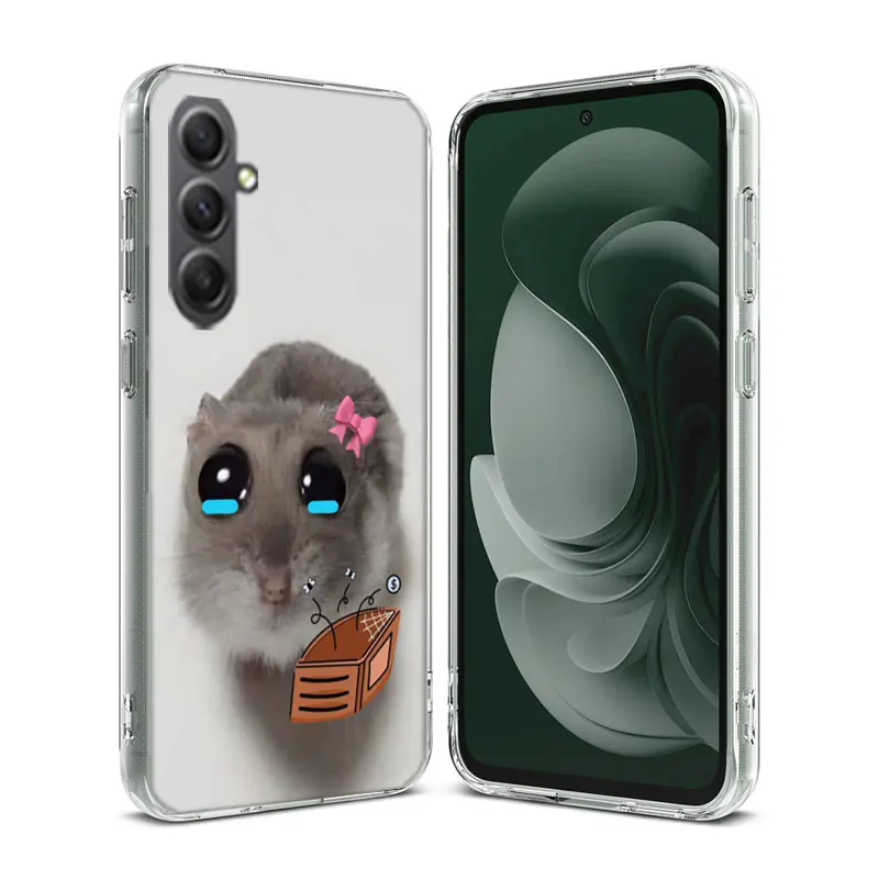 Фото Телефон Funny Sad Hamster Meme для Samsung A15 A25 A35 A55 A71 A51 Galaxy S9 S8 S10E A41 A31 A11 M12 M32 M30S M51 M52 J8 J6 J4 Plu №2