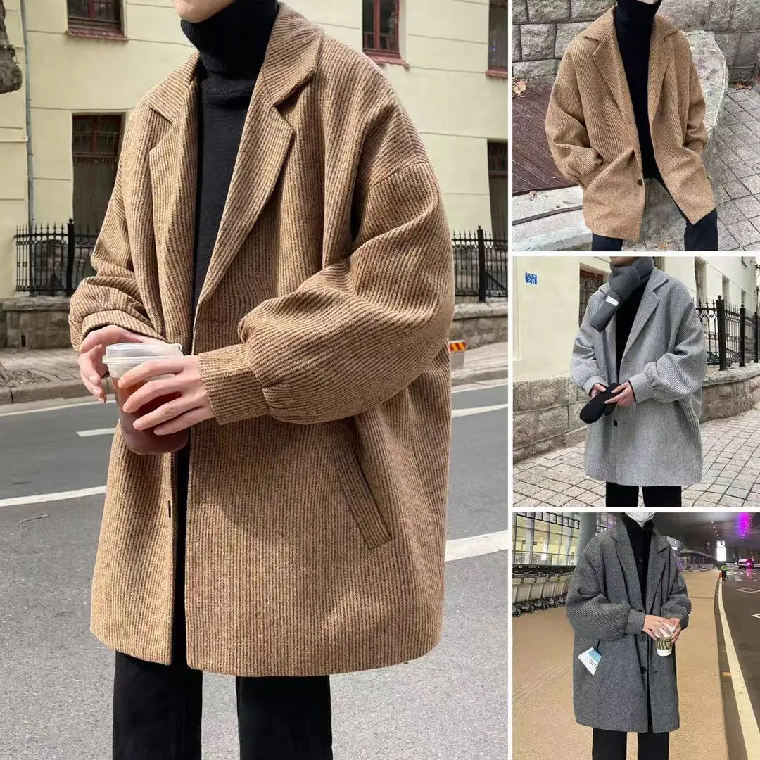 

Ветровка мужская средней длины весна-осень корейское пальто