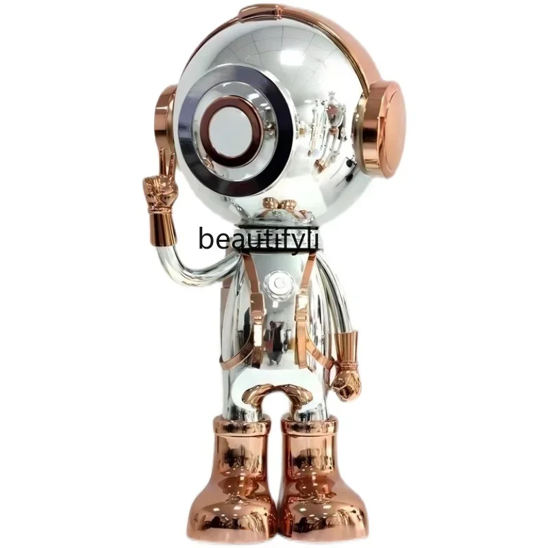 

Light Luxury Cartoon Astronaut Living Room Floor Sculpture Big Decorations Hallway TV Cabinet next to Creative Decorations