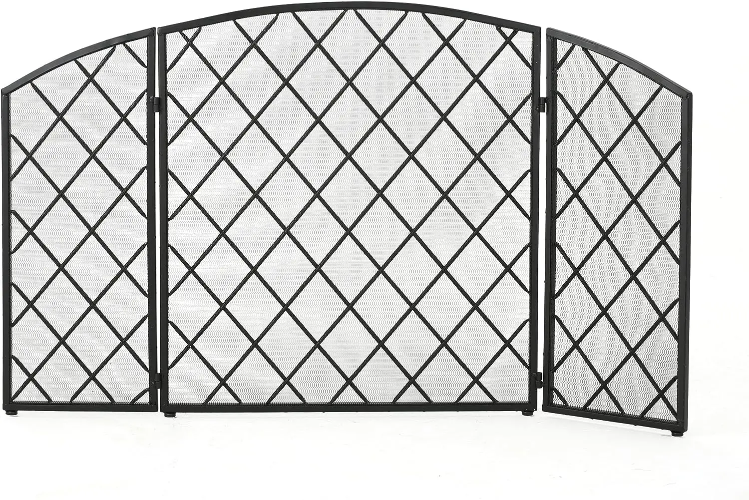 

3 Panelled Iron Fireplace Screen, Black