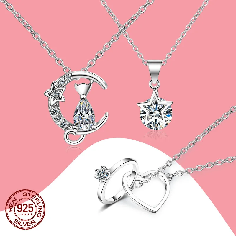 Двойное кольцо с кошачьей застежкой короткая застежка подвеска ожерельлье для