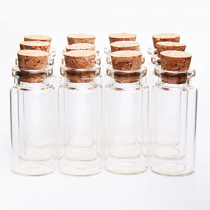 

20 Pcs Vials Bottles Mini Glass Bottle with Cork Stopper Wish Bottles, for Weddings, Creations and Decorations(10Ml )
