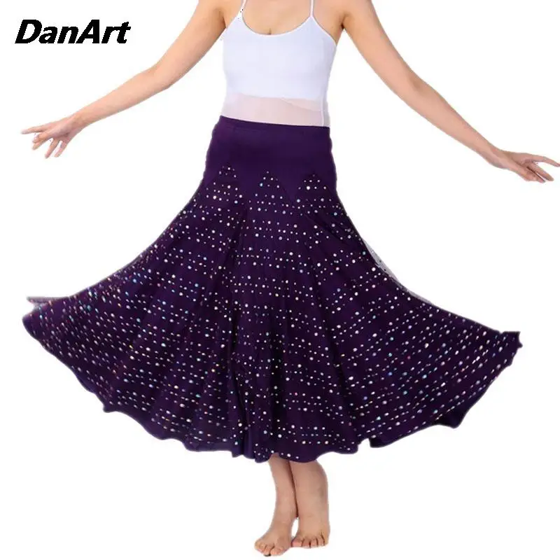 Женская юбка для современных танцев элегантная длинная с широкой юбкой вальса
