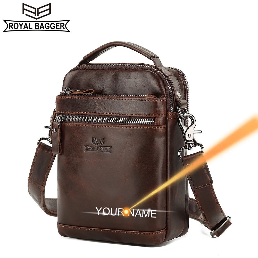 

Сумка-мессенджер мужская из натуральной воловьей кожи, с ручками сверху