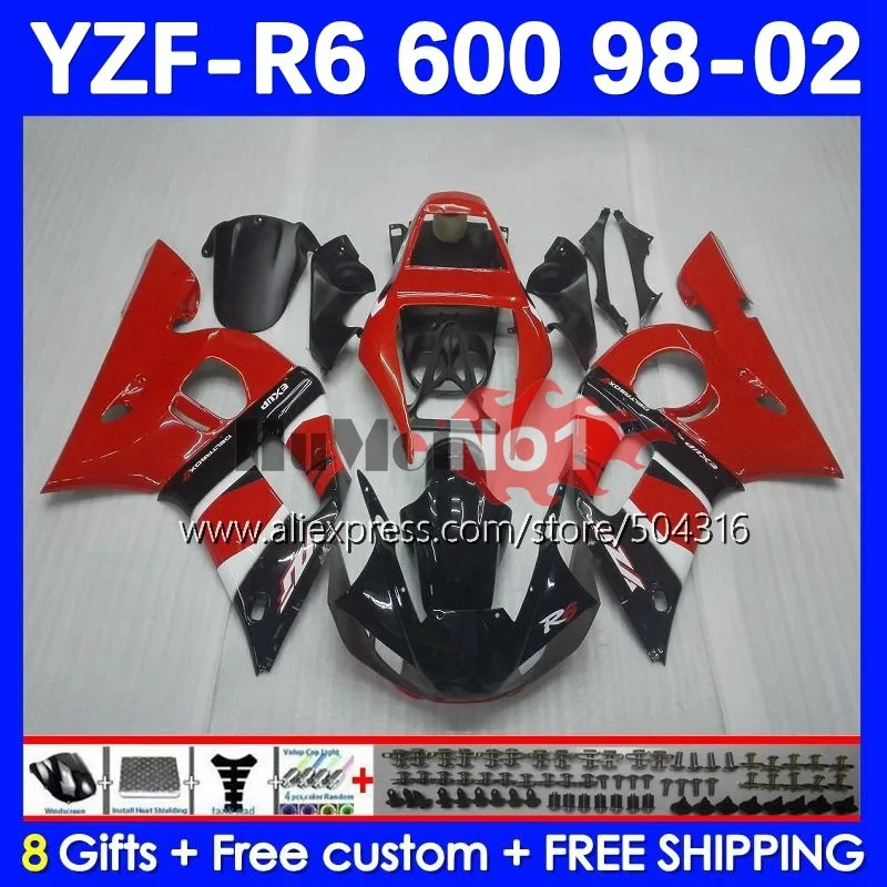 

Body For YAMAHA YZF-R6 YZF R6 R 6 600 YZF600 4No.0 YZFR6 98 99 00 01 02 YZF-600 1998 1999 2000 2001 2002 Fairings Glossy Red