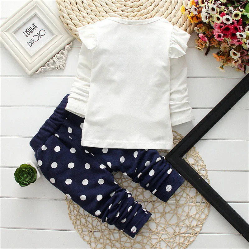 New 2022 Kids Clothes Girl Baby Long Rabbit Sleeve Cotton Minnie Casual Suits Baby Clothing Retail Children Suits Free Shipping