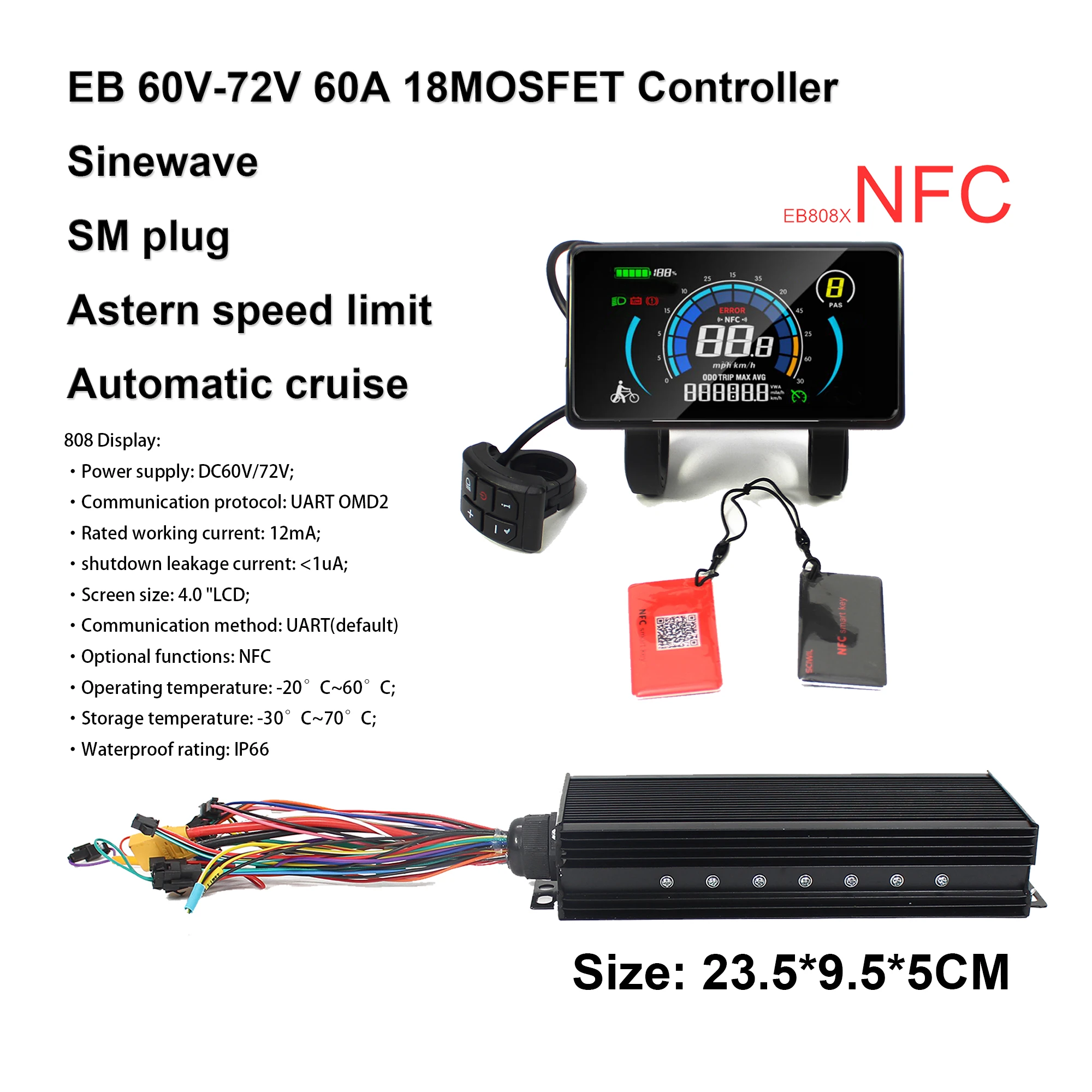 Электрический велосипед igo-e eBike 48 В-72 В 2000 Вт 3000 4000 60A 18MOSFET Синусоры
