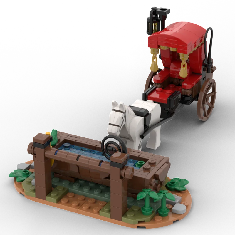 Новинка 229 шт. электронная модель средневекового замка поилка для лошадей каркас