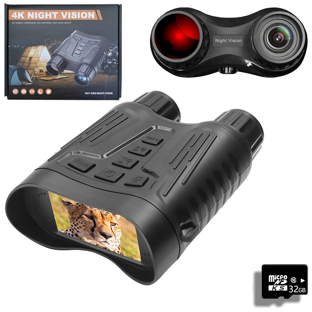 4K Night Vision Binoculars Camera Device Infrared Digital Hunting Camping Telescope 8X Zoom Outdoor Night Vision Goggles