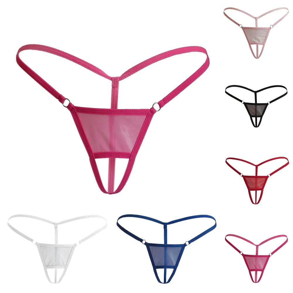

Ladies Sexy Open Crotch Portable Comfortable Thong Fashion Solid Color Panties Thong Jockstrap T String Transparent Underpants