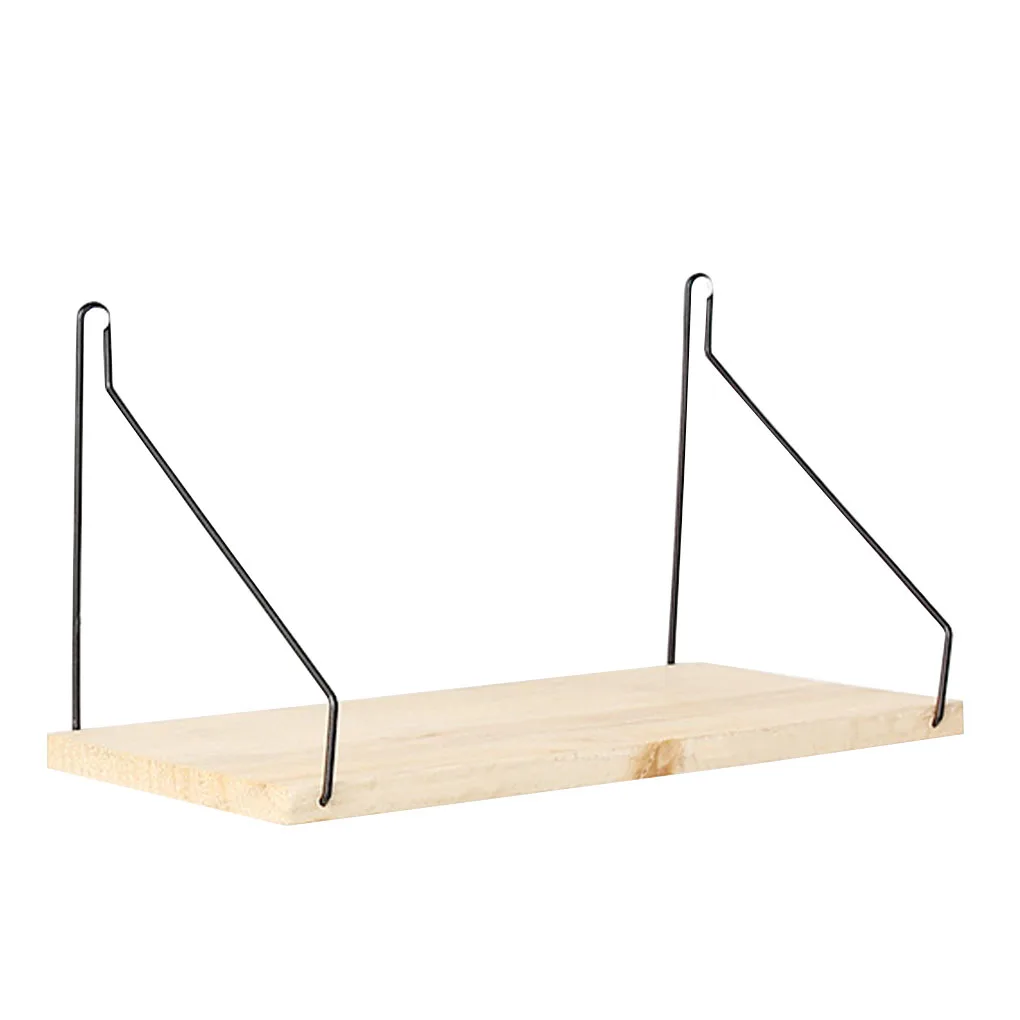

Wall Mounted Storage Shelf Iron Wood Bathroom Kitchen Items Holder Living Room Bedroom Organization Rack