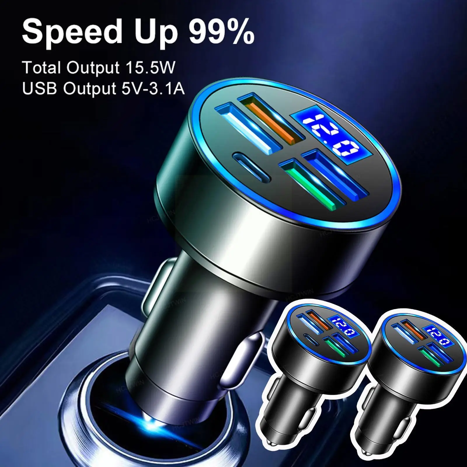

Автомобильное зарядное устройство с 4USB-портами и 1 USB-портом