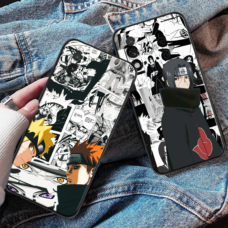 

NARUTO Comic For Xiaomi Redmi 10 Note 9 10 Pro 5G 9T 10S Phone Case Funda Carcasa Liquid Silicon Black Coque Soft