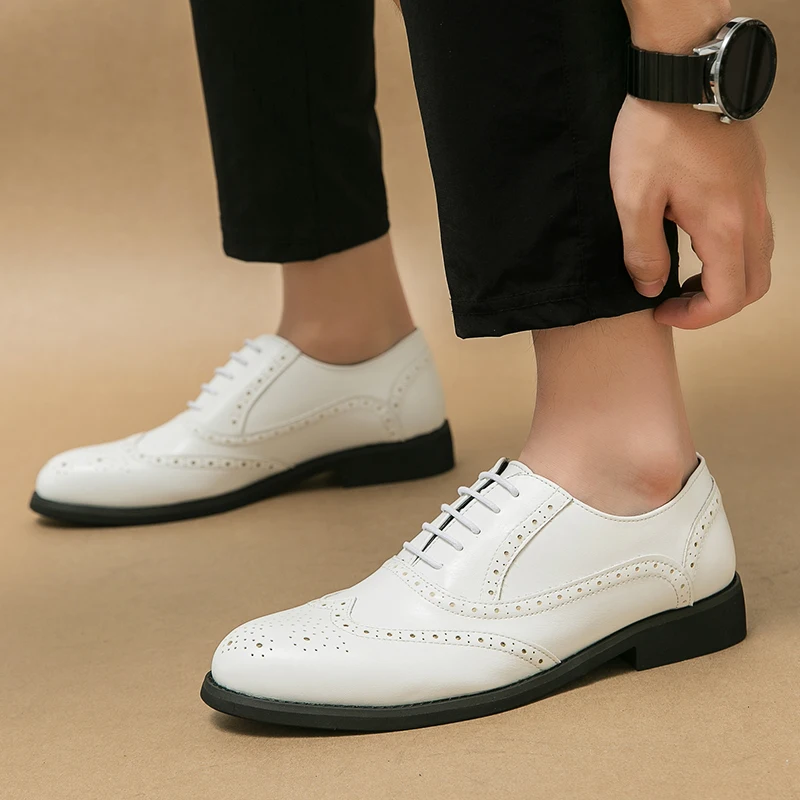 Свадебные мужские кожаные туфли модные в британском стиле для отдыха на открытом
