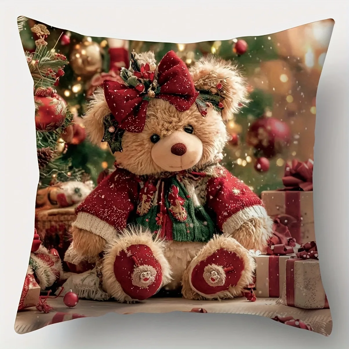 

Рождественский мишка наволочке 40x40 см