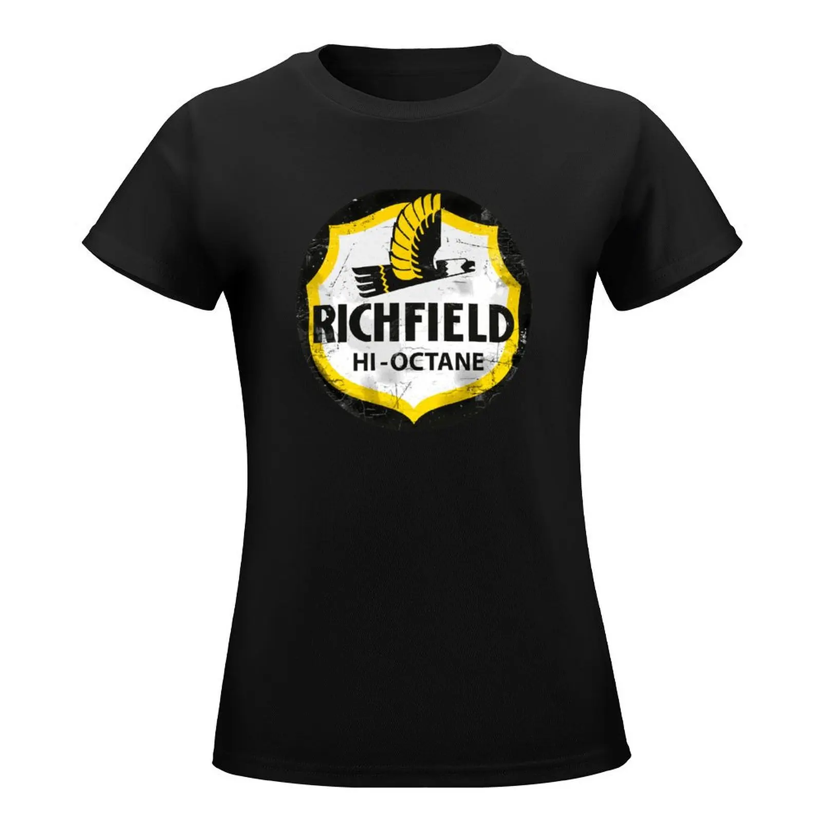 Richfield Hi octane винтажная женская футболка с надписью корейская мода черные футболки