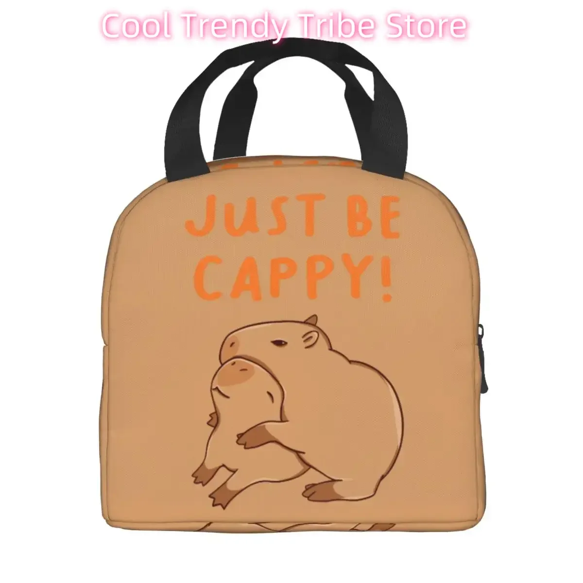 Фото Пользовательские Just Be Cappy And Hug A Capybara, термоизолированные сумки для обеда, женские портативные контейнеры для обеда, дорожная коробка для хранения еды №3