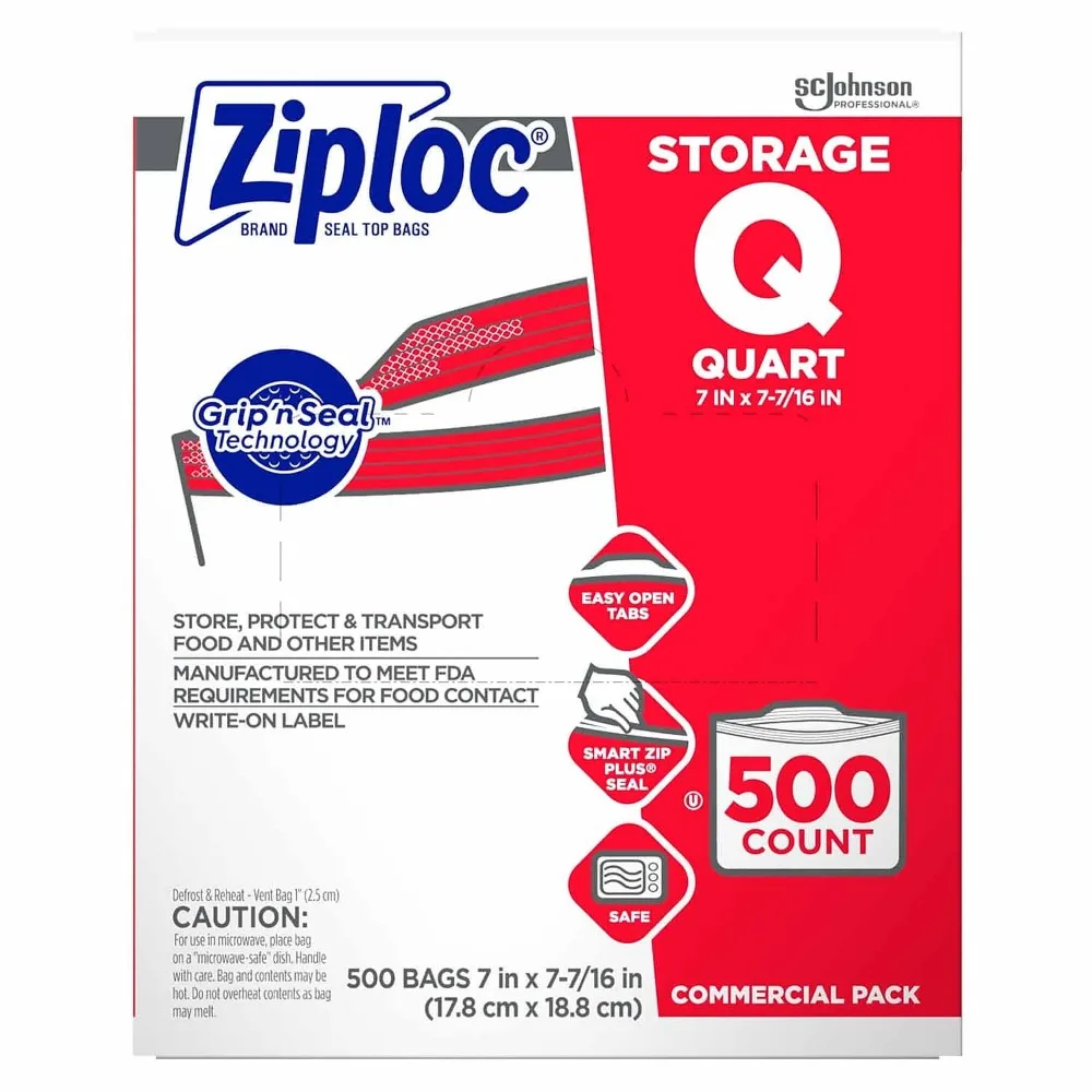 

Ziploc Pinch & Seal Storage Bags, Quart, 500 Count