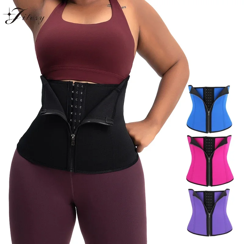 

Пояс для похудения, Женский корсет на молнии с крючком, Корректирующее белье для тела, корсет с двойной талией, пояс для живота на молнии