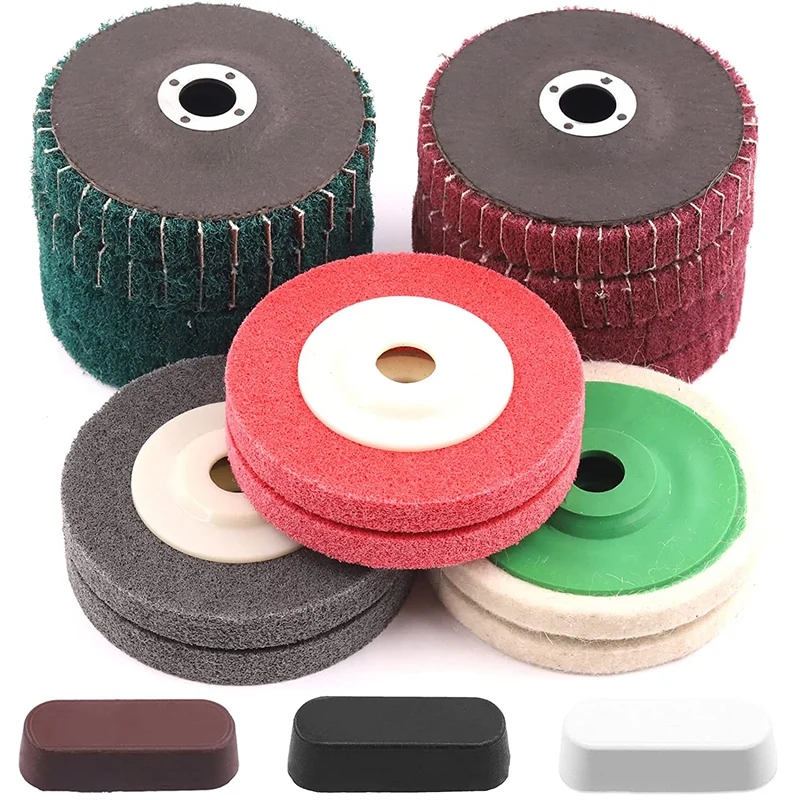 

17Pcs 4Inch Polishing Wheel Buffing Abrasive Disc with Polishing Compounds Kit,Wool Felt Polishing Wheel Grinding Wheels