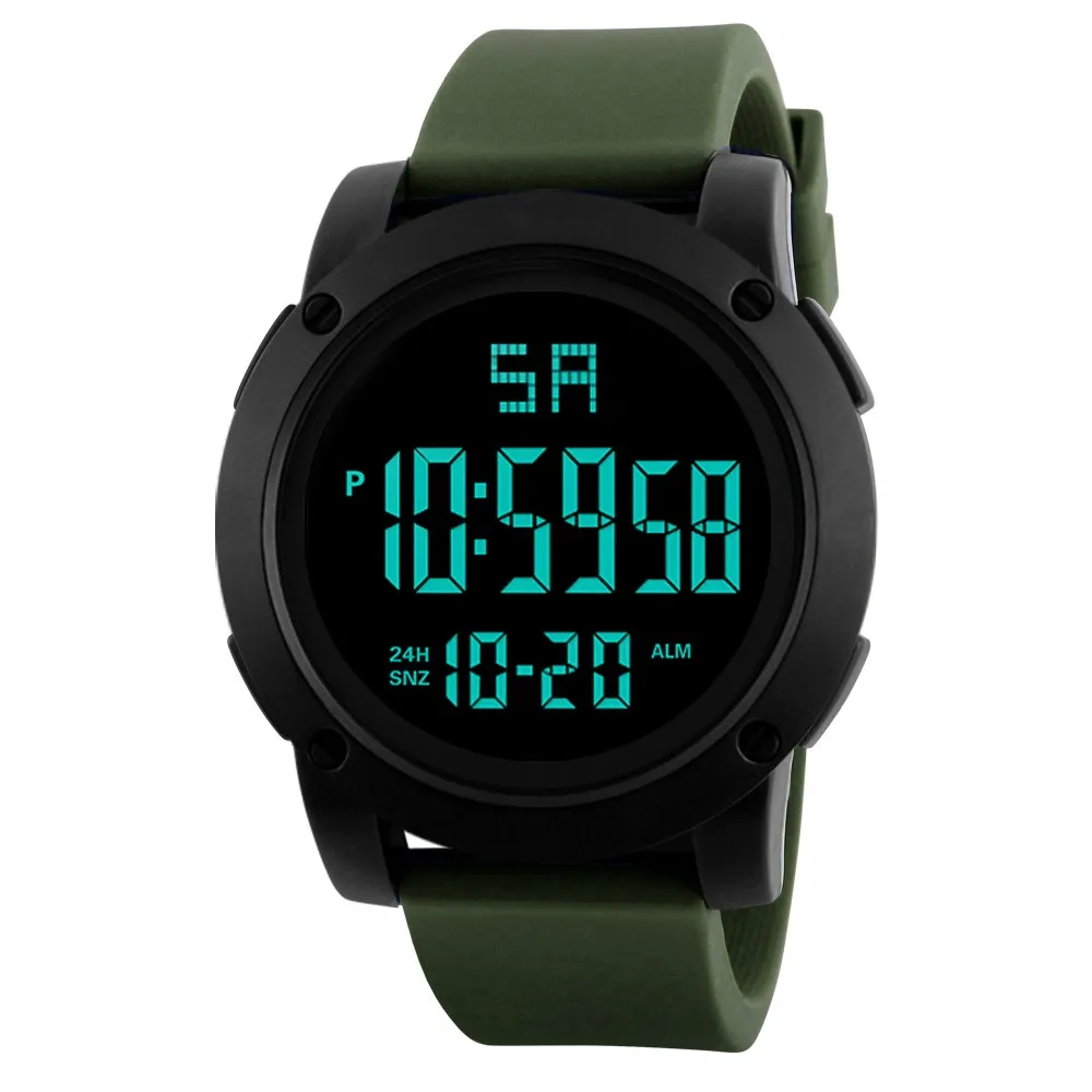 

Fashion Waterproof Men Boy Lcd Digital Stopwatch Date Rubber Sport Wrist Watch Electronic Wrist Clock Masculino Montre Homme@15