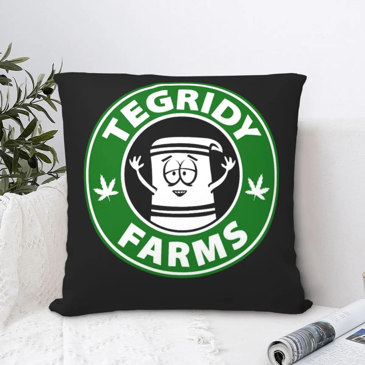 Tegridy Farm Essential футболка квадратная наволочка Полиэстеровая наволочка бархатная Подушка на молнии декоративная комфортная наволочка